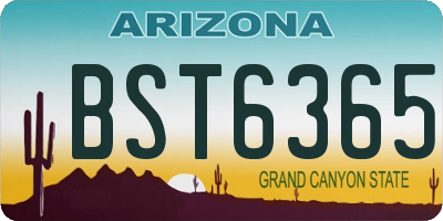 AZ license plate BST6365