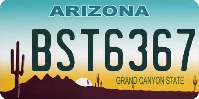 AZ license plate BST6367