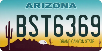 AZ license plate BST6369