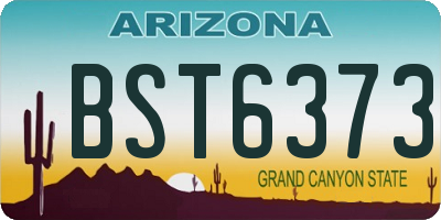 AZ license plate BST6373