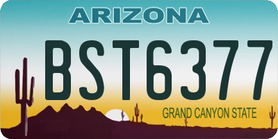 AZ license plate BST6377