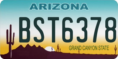 AZ license plate BST6378