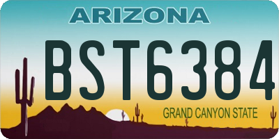 AZ license plate BST6384