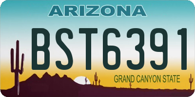 AZ license plate BST6391