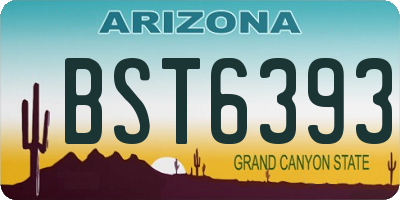 AZ license plate BST6393