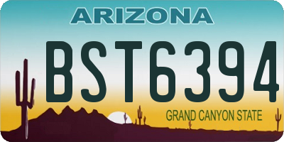 AZ license plate BST6394