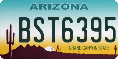 AZ license plate BST6395