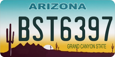 AZ license plate BST6397