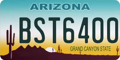 AZ license plate BST6400