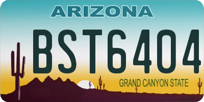 AZ license plate BST6404