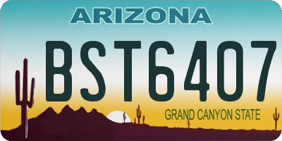 AZ license plate BST6407
