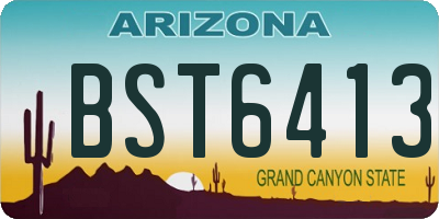 AZ license plate BST6413