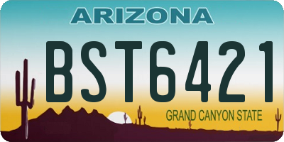 AZ license plate BST6421