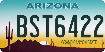 AZ license plate BST6422