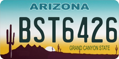 AZ license plate BST6426