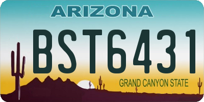 AZ license plate BST6431