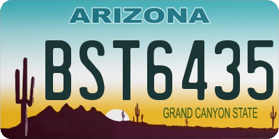 AZ license plate BST6435