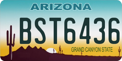 AZ license plate BST6436