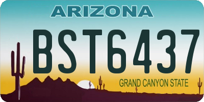 AZ license plate BST6437