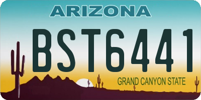 AZ license plate BST6441