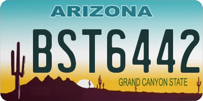 AZ license plate BST6442