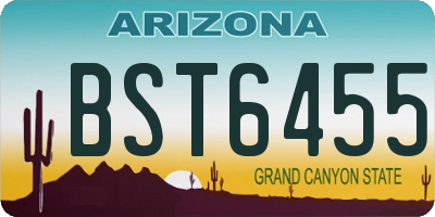 AZ license plate BST6455