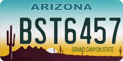AZ license plate BST6457