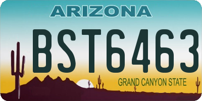 AZ license plate BST6463