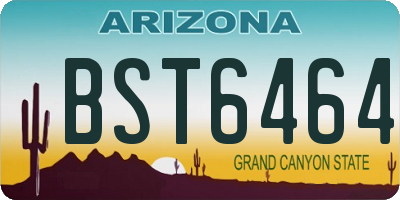 AZ license plate BST6464