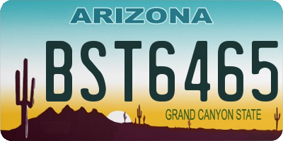 AZ license plate BST6465