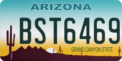 AZ license plate BST6469