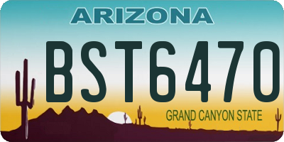 AZ license plate BST6470