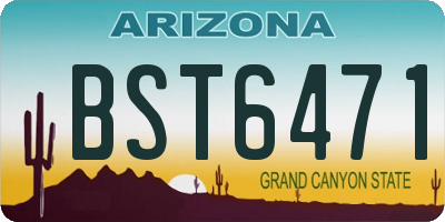 AZ license plate BST6471
