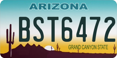 AZ license plate BST6472