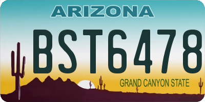 AZ license plate BST6478