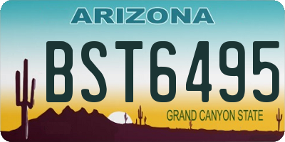 AZ license plate BST6495