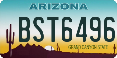 AZ license plate BST6496