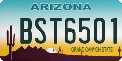 AZ license plate BST6501