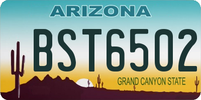 AZ license plate BST6502