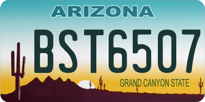 AZ license plate BST6507