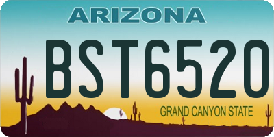 AZ license plate BST6520