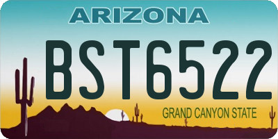 AZ license plate BST6522