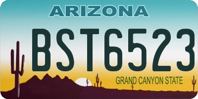 AZ license plate BST6523