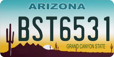 AZ license plate BST6531