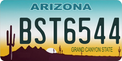 AZ license plate BST6544