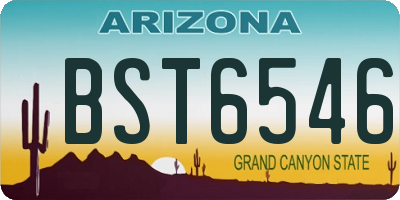 AZ license plate BST6546