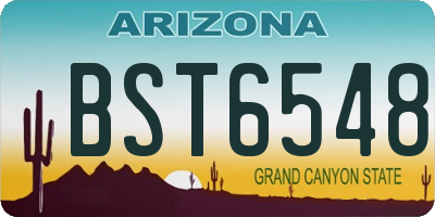 AZ license plate BST6548