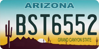 AZ license plate BST6552