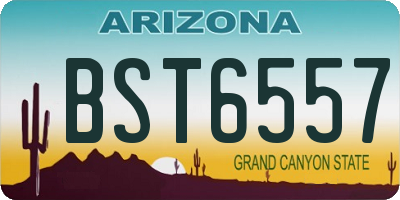 AZ license plate BST6557