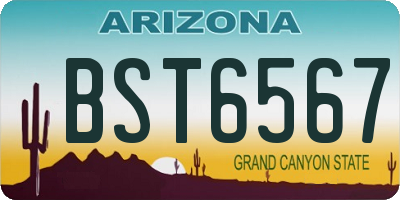 AZ license plate BST6567